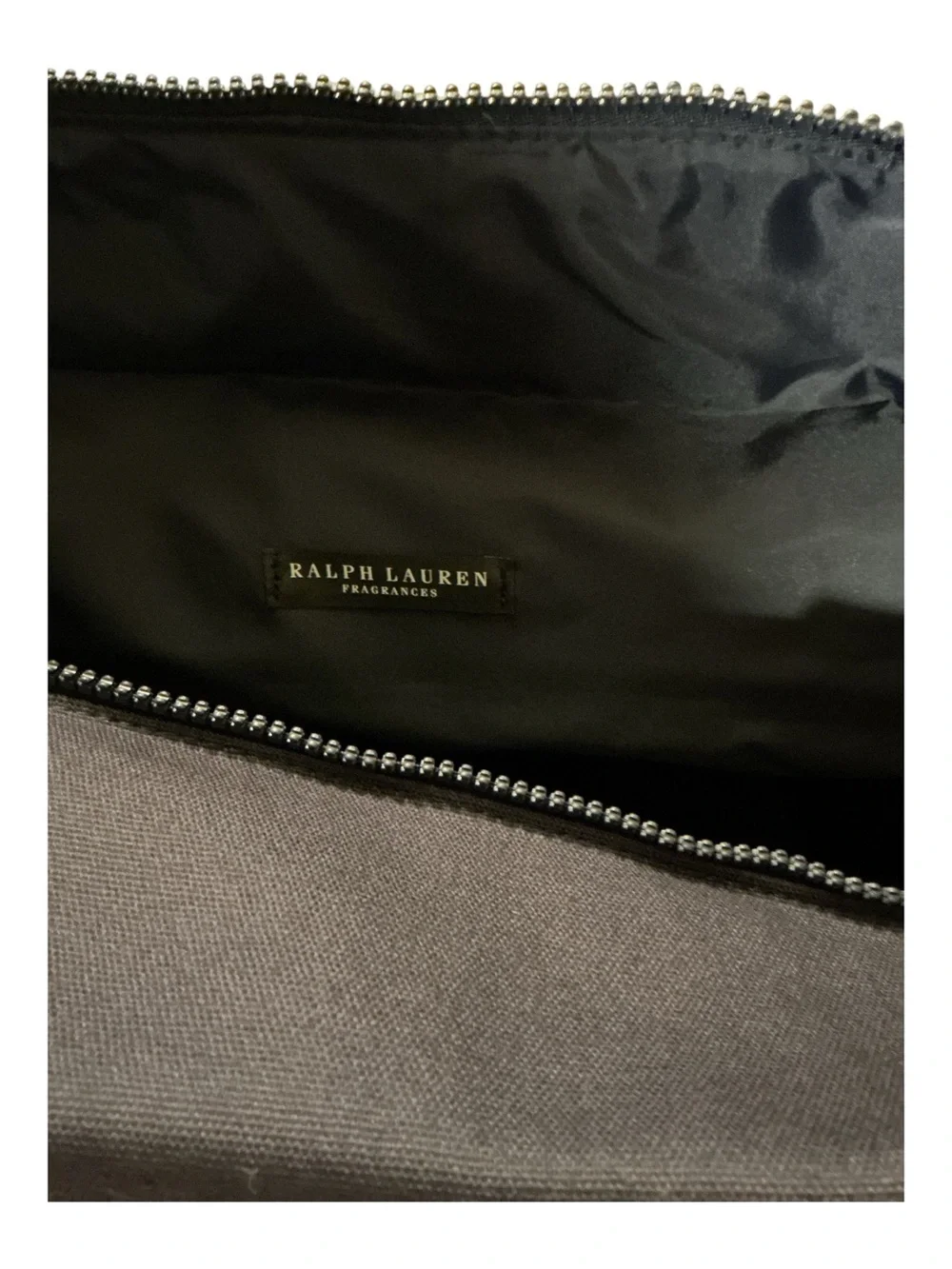 Ralph Lauren Black Canvas Duffel with White Straps